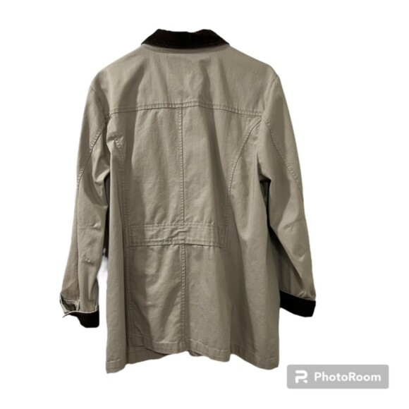Christopher & Banks Tan Twill Corduroy Collar Button Down Long Sleeve Jacket XL - Picture 2 of 9